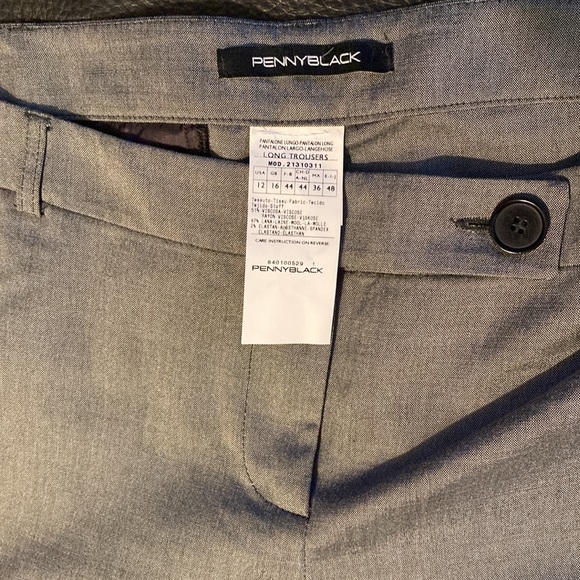 Long grey thin trousers- straight leg, double button waist - Picture 2 of 5